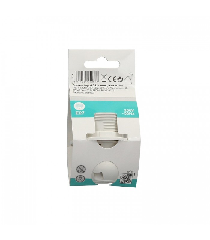 Portalámparas Con Rosca E27 4A 250V Blanco