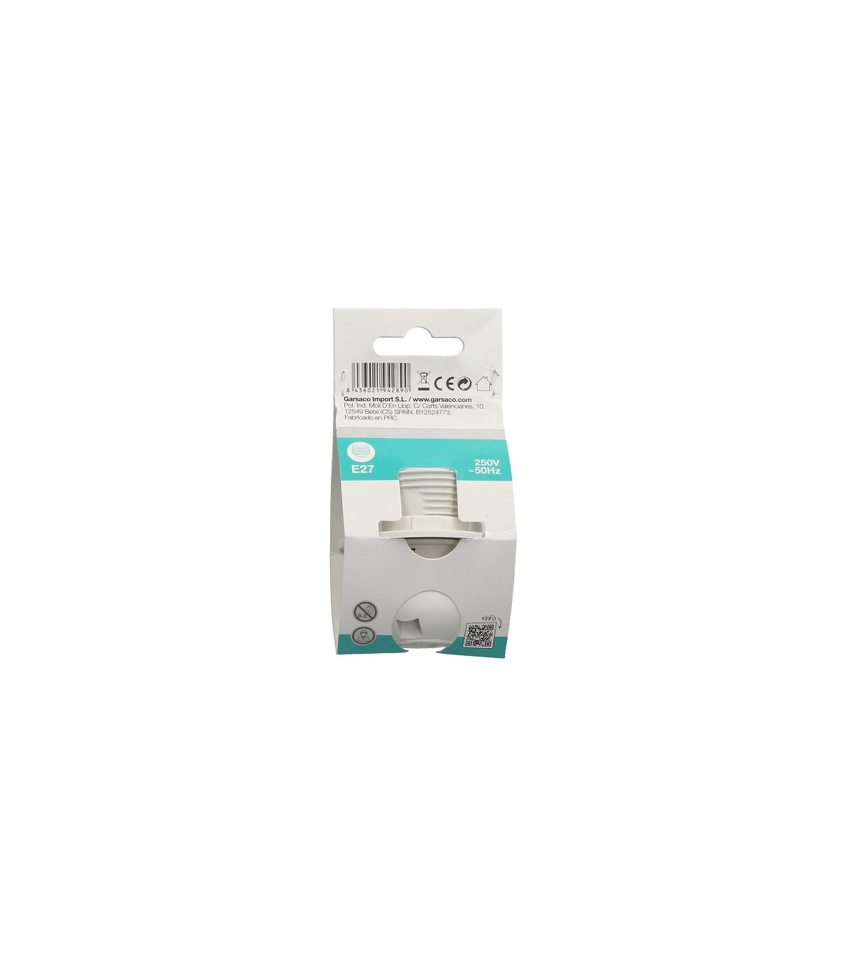 Portalámparas Con Rosca E27 4A 250V Blanco