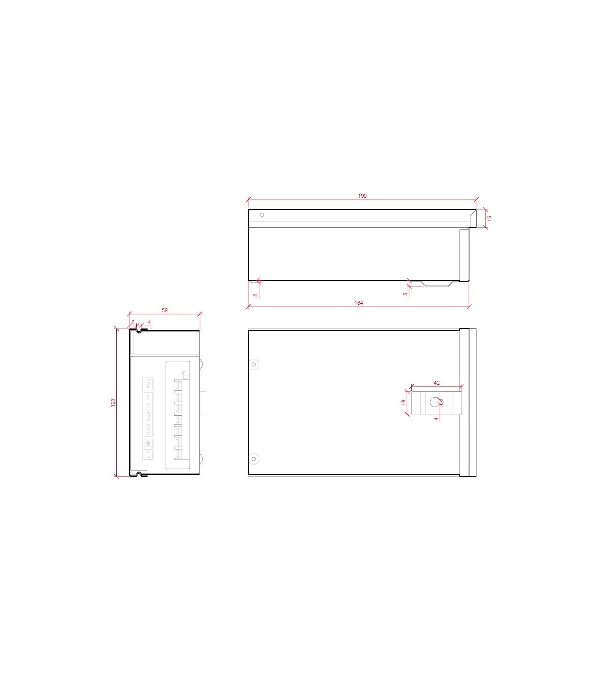 Fuente alimentación 200W (DC 5V) 40A IP65
