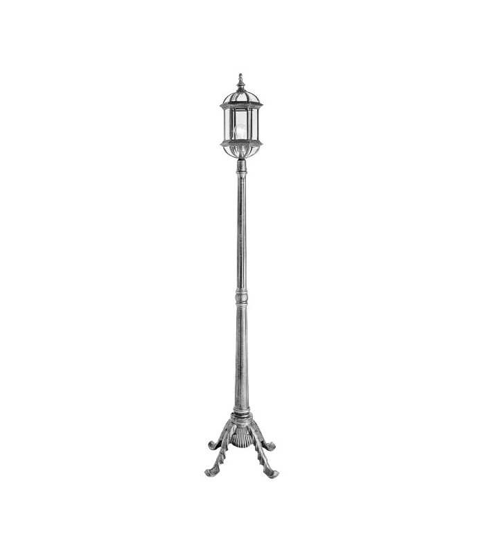 Farola Exterior Amapola Portátil 1xE27 Plata