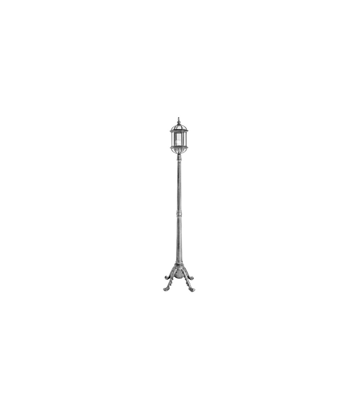 Farola Exterior Amapola Portátil 1xE27 Plata