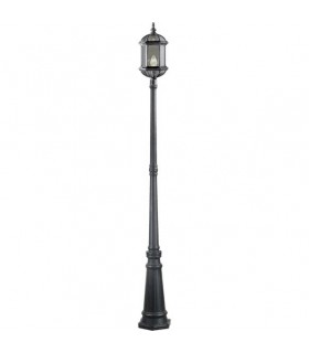 Farola Exterior Amapola 1xE27 Plata/Negro