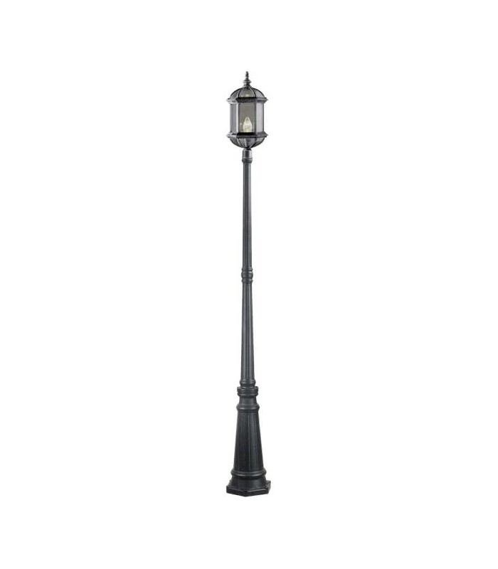Farola Exterior Amapola 1xE27 Plata/Negro
