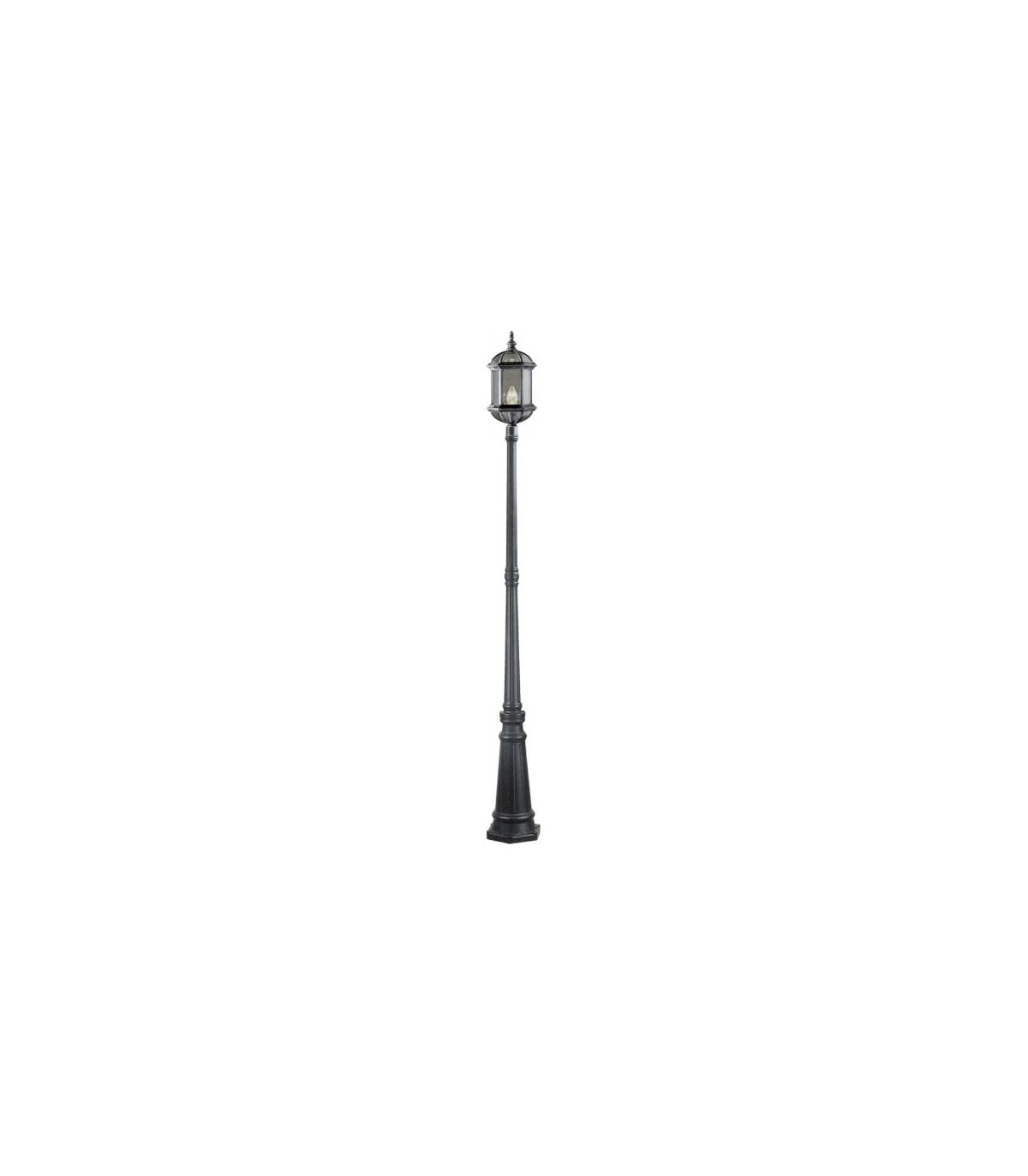Farola Exterior Amapola 1xE27 Plata/Negro