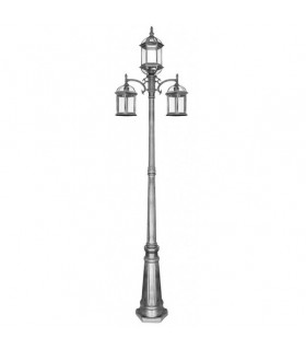 Farola Exterior Amapola 3xE27 Plata