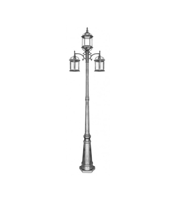 Farola Exterior Amapola 3xE27 Plata