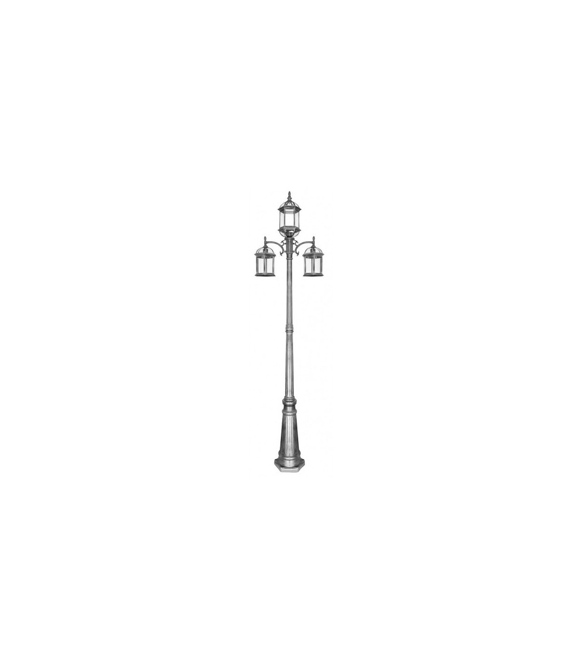 Farola Exterior Amapola 3xE27 Plata