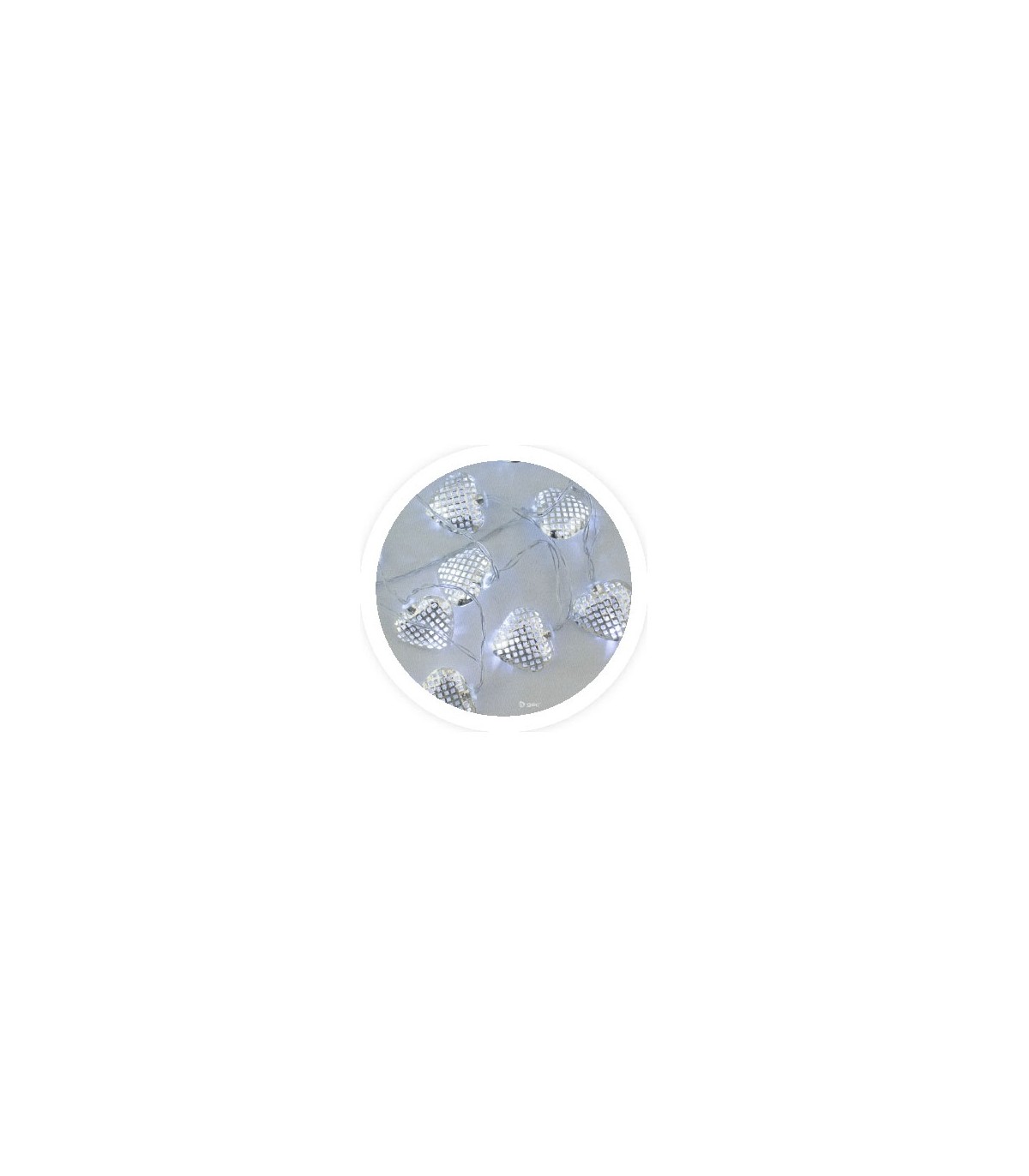 Corazones Led Plateados 1.5m 8 2xAA IP20