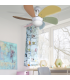 Ventilador Blanco Delfín 6 Aspas C. Pastel 1xE27 3 Veloc.