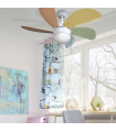 Ventilador Blanco Delfín 6 Aspas C. Pastel 1xE27 3 Veloc.