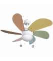 Ventilador Blanco Delfín 6 Aspas C. Pastel 1xE27 3 Veloc.