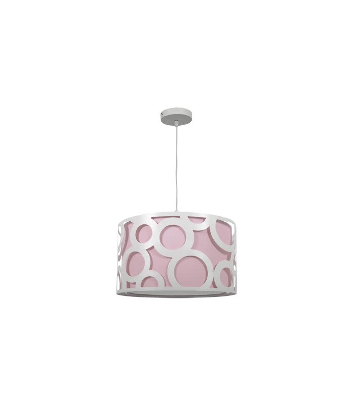 Colgante Orlando Rosa/Blanco 1xE27
