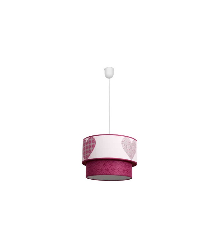Colgante Corazones Rosa 1xE27