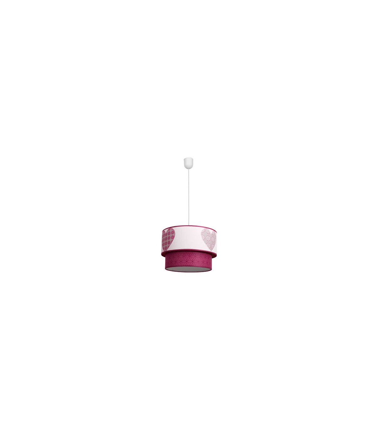 Colgante Corazones Rosa 1xE27