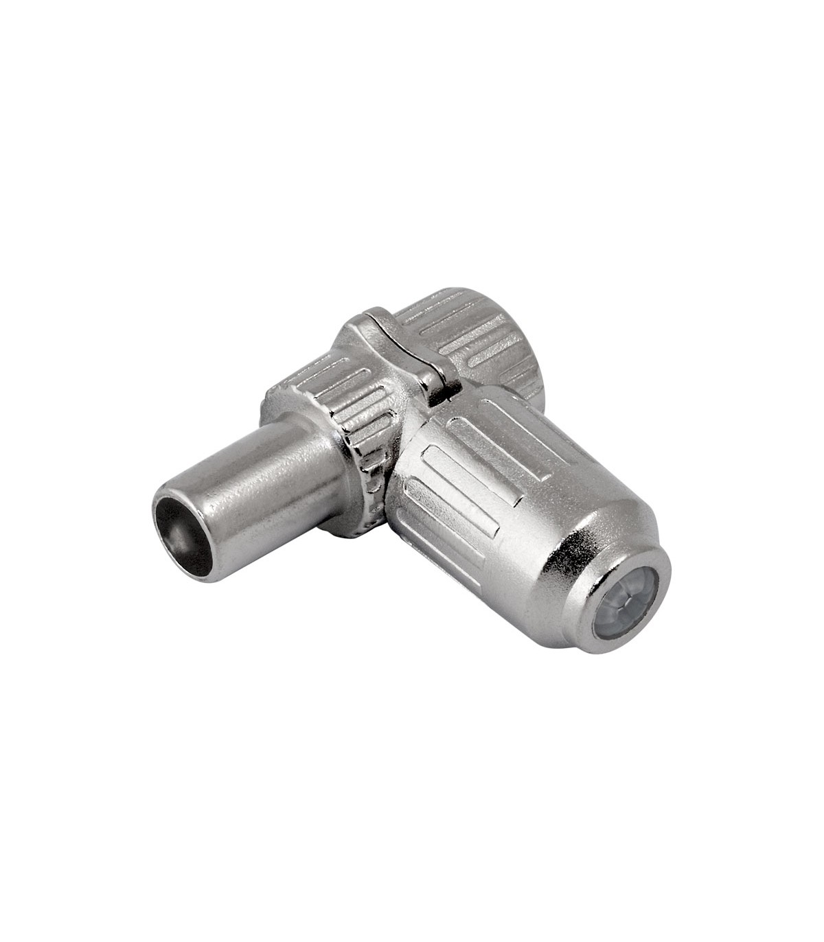 Conector Macho TV Acodado Metálico 9.5mm