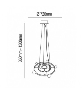 Lámpara Orbital Cromo 14xG9