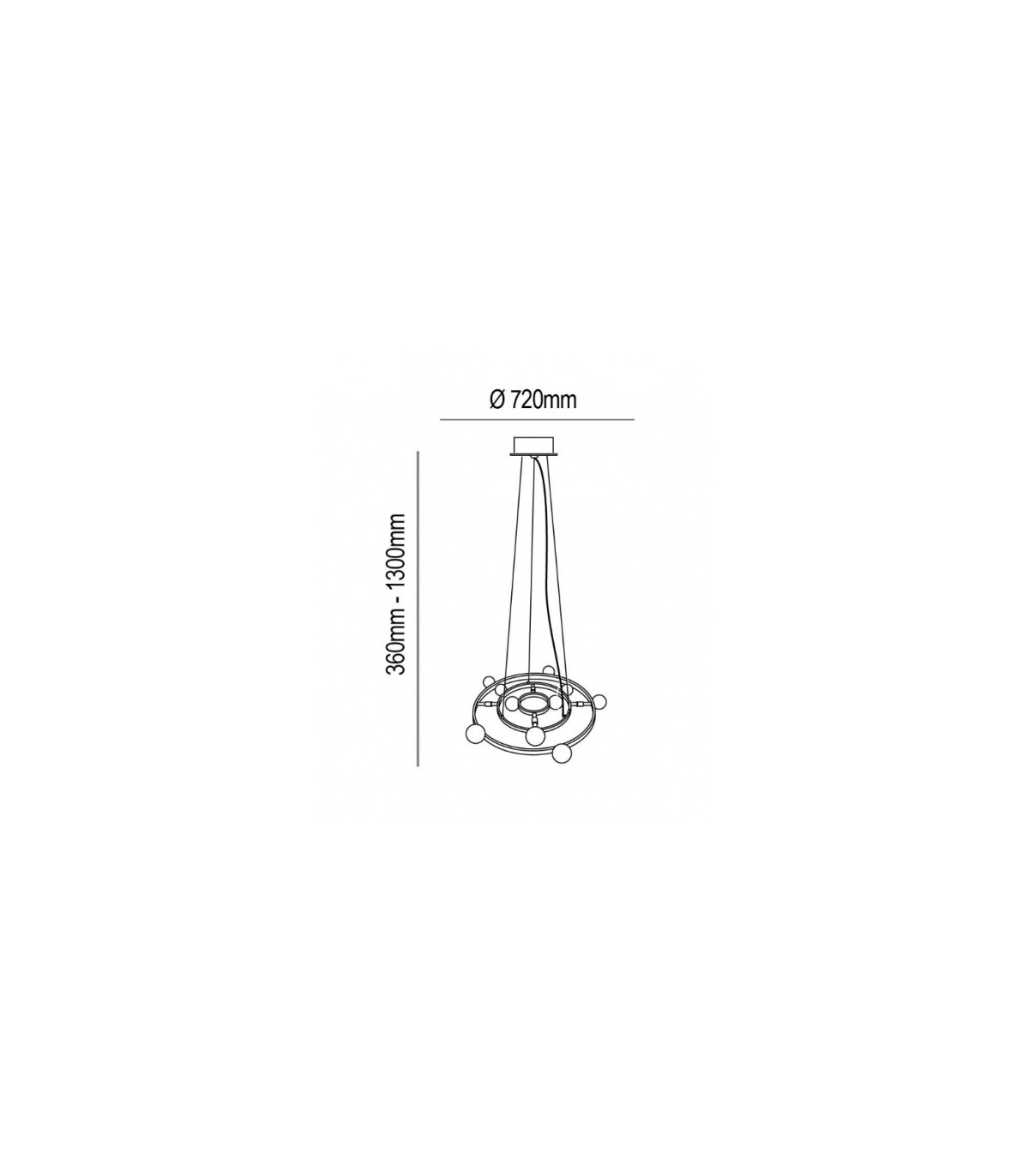 Lámpara Orbital Cromo 14xG9