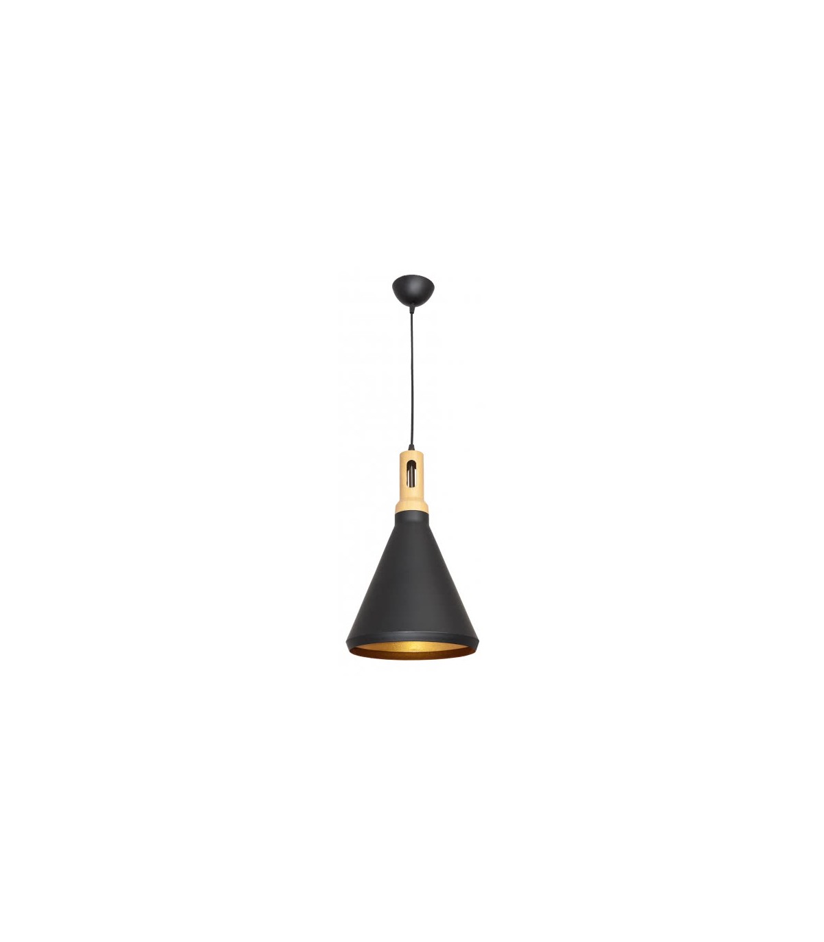 Colgante Germano 1xE27 Negro/Oro 25D