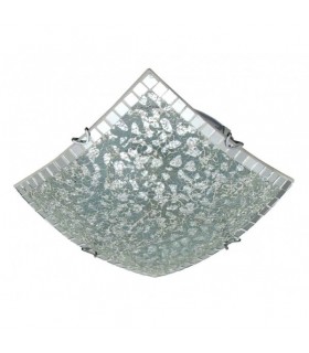 Plafón Cuadrado Carbono Cromo 3xE27 40x40