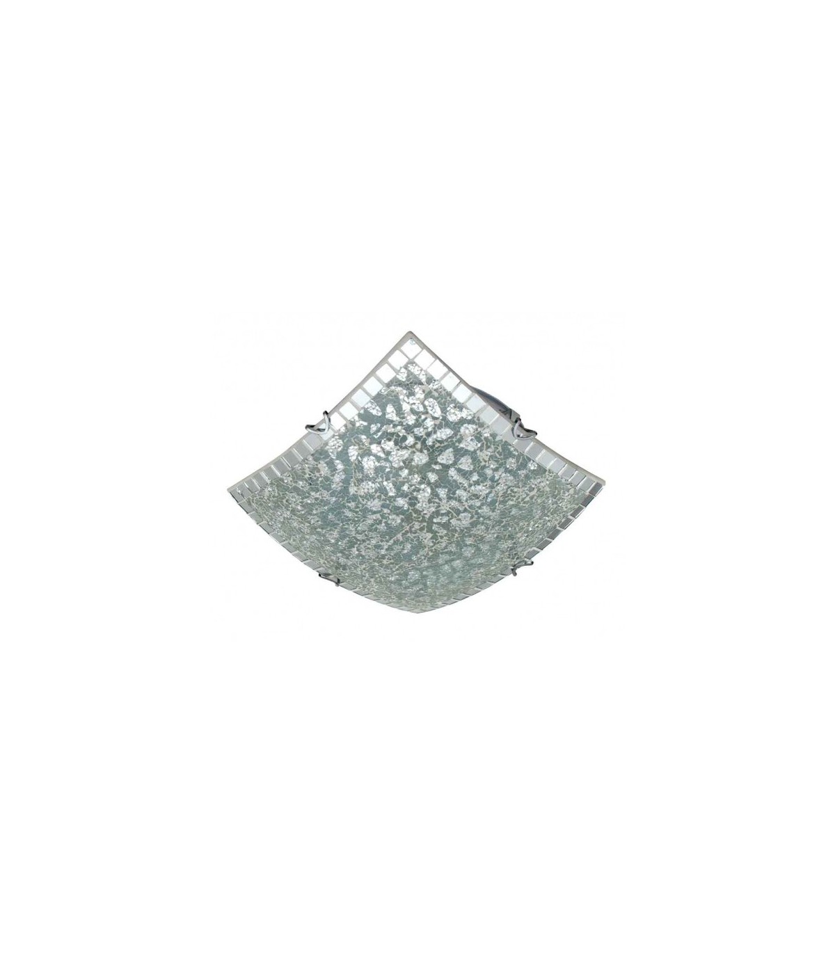 Plafón Cuadrado Carbono Cromo 3xE27 40x40