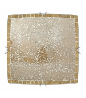 Plafón Cuadrado Carbono Ámbar 3xE27 40x40