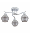 Lámpara De Techo Smoky 3xE14 Cromo Tulipa Cristal