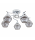 Lámpara De Techo Smoky 5xE14 Cromo Tulipa Cristal