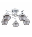 Lámpara De Techo Smoky 5xE14 Cromo Tulipa Cristal
