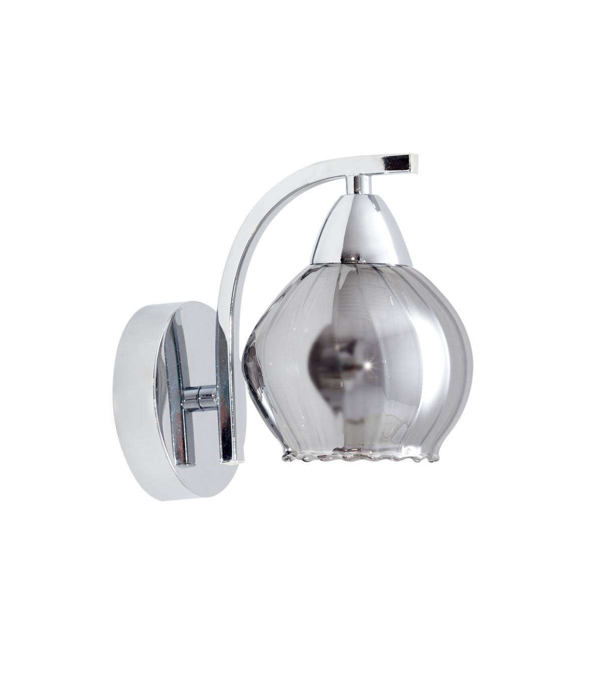 Aplique De Pared Smoky 1xE14 Cromo Tulipa Cristal