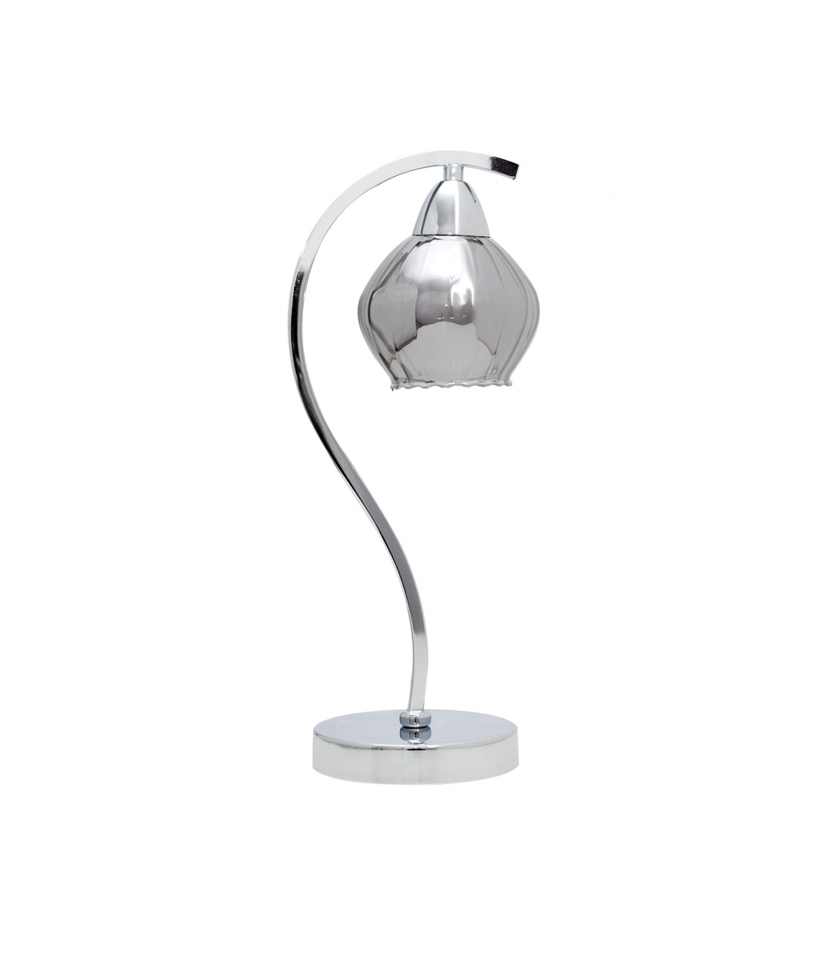 Lámpara Sobremesa Smoky 1xE14 Cromo Tulipa Cristal