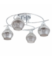 Lámpara De Techo Smoky 4xE14 Cromo Tulipa Cristal