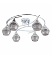Lámpara De Techo Smoky 6xE14 Cromo Tulipa Cristal