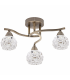 Lámpara De Techo Glass 3xE14 Cuero Tulipa Cristal