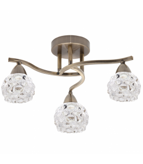 Lámpara De Techo Glass 3xE14 Cuero Tulipa Cristal