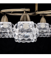Lámpara De Techo Glass 6xE14 Cuero Tulipa Cristal