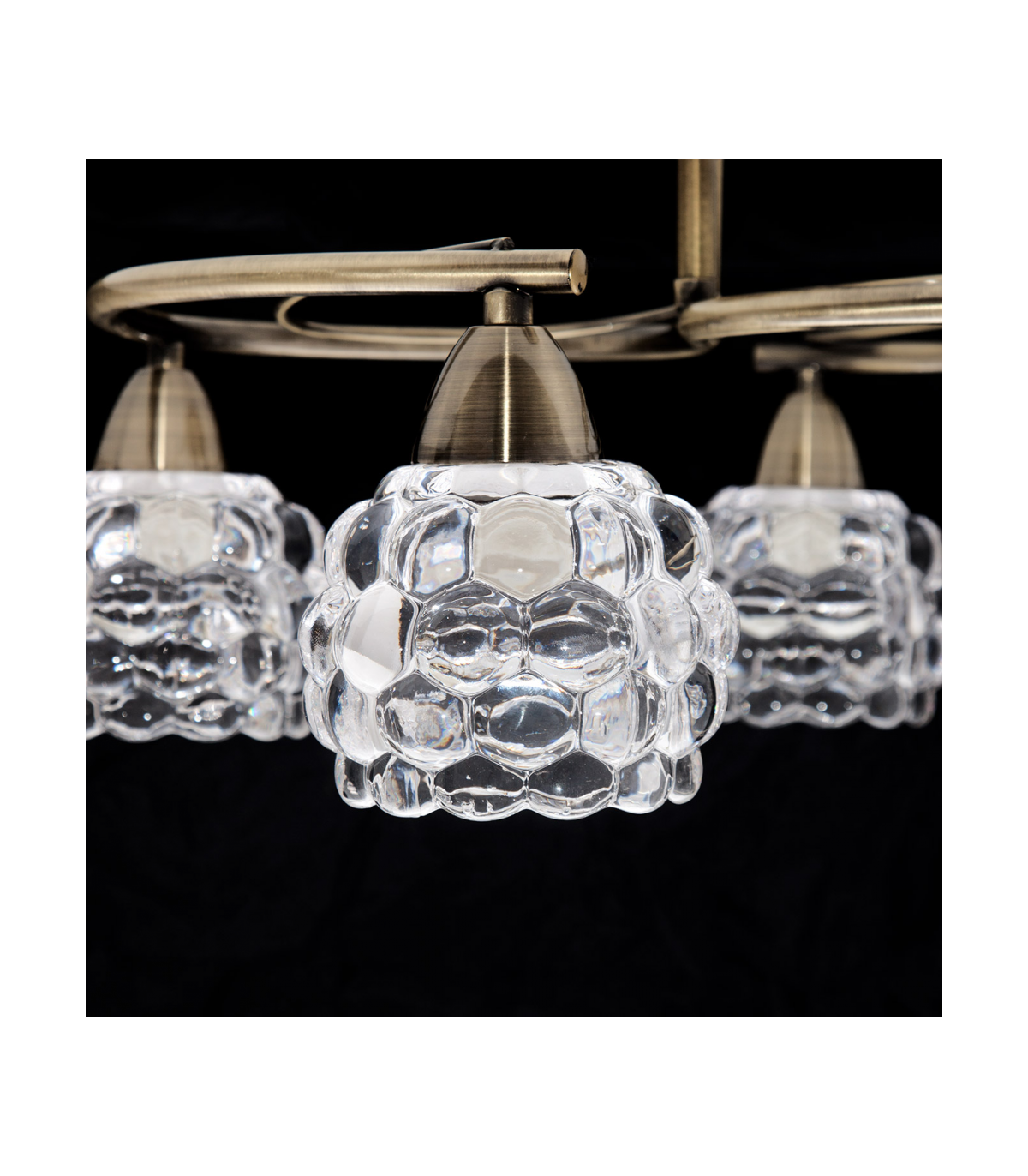 Lámpara De Techo Glass 6xE14 Cuero Tulipa Cristal