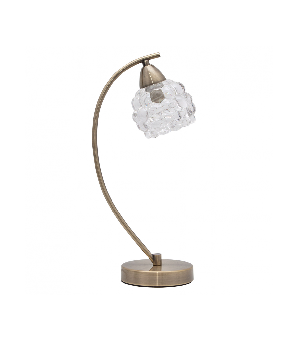 Lámpara Sobremesa Glass 1xE14 Cuero Tulipa Cristal