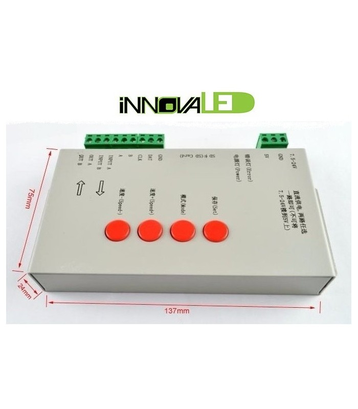 Controlador PIXEL LED RGB digital T-1000S con tarjeta SD