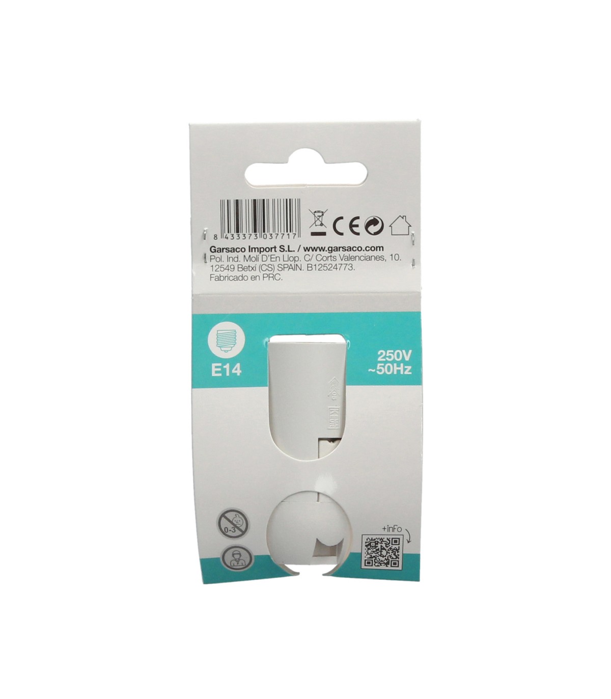 Portalámpara E14 Termoplástico Liso Blanco