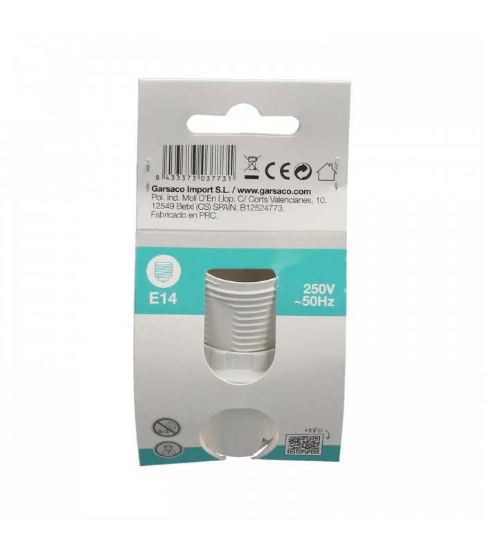 Portalámpara Semiroscado E14 Termoplástico Blanco