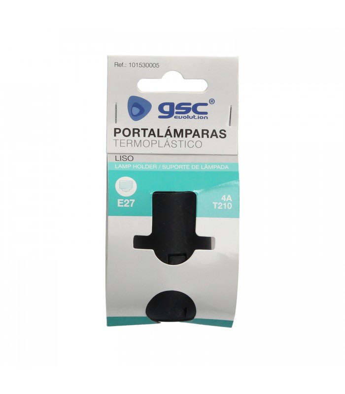 Portalámpara E27 Termoplástico Liso Negro