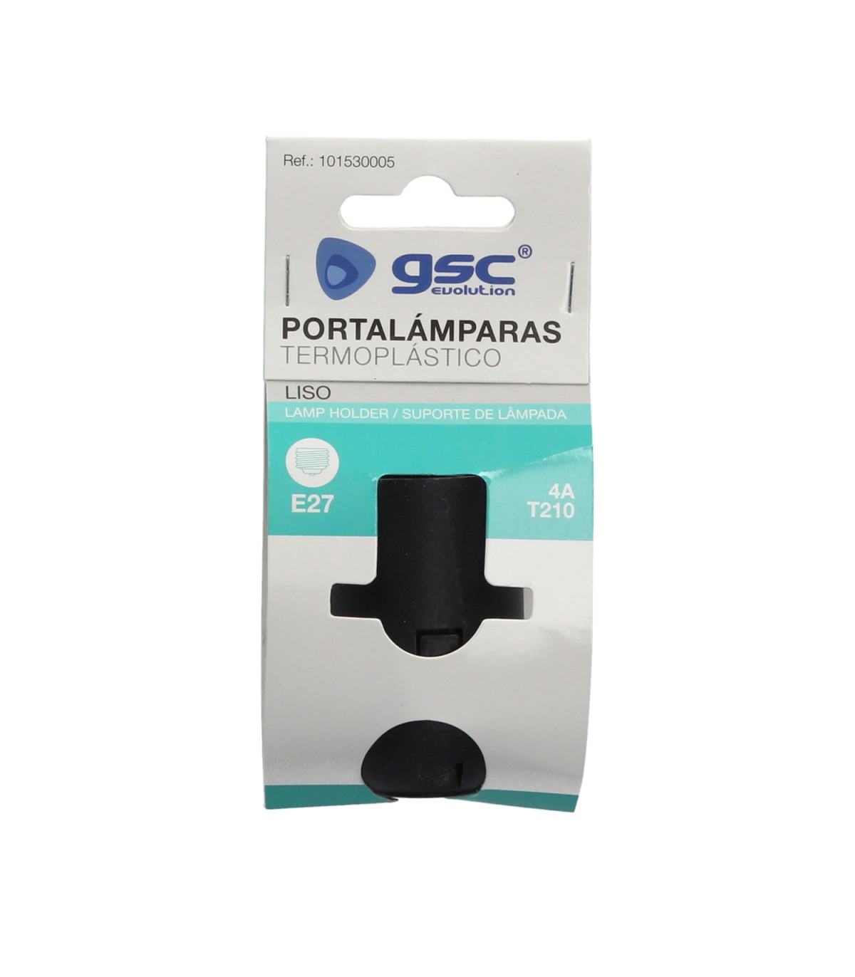 Portalámpara E27 Termoplástico Liso Negro