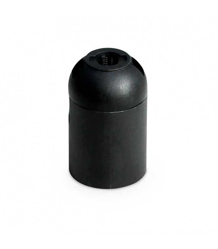 Portalámpara E27 Termoplástico Liso Negro