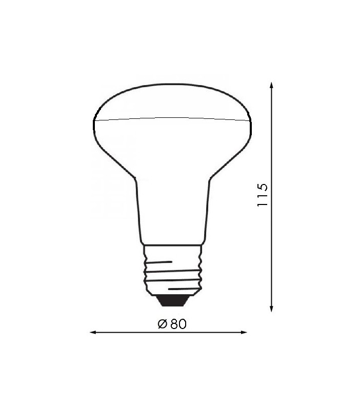 Reflectora LED R80 12W 1.080Lm 120º E27 IP20