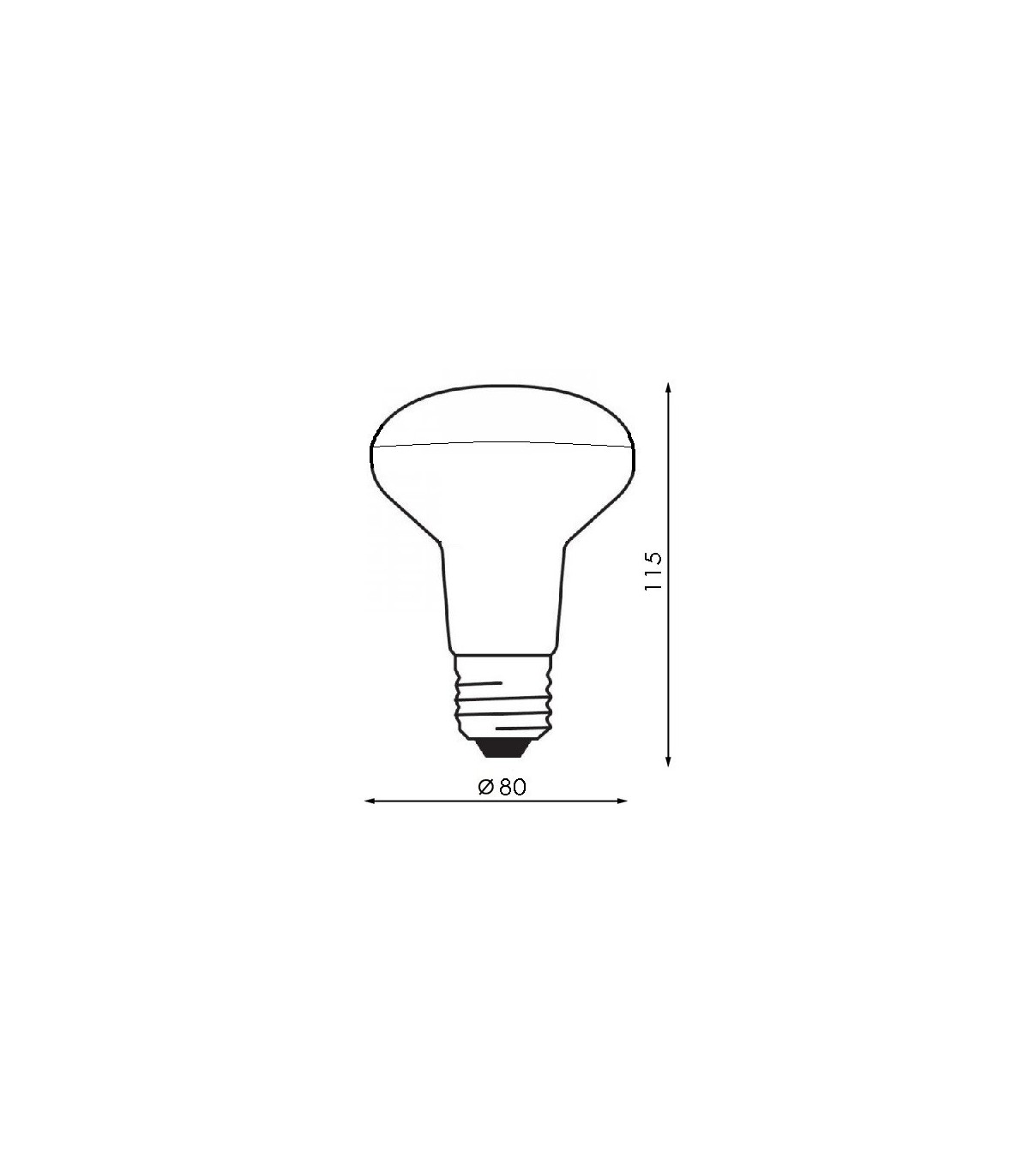 Reflectora LED R80 12W 1.080Lm 120º E27 IP20