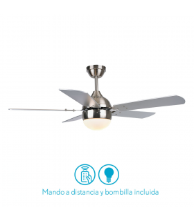 Ventilador de Techo Pontia AC 1xE27 5 Aspas Plata/Haya