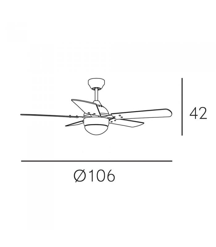 Ventilador de Techo Pontia AC 1xE27 5 Aspas Plata/Haya