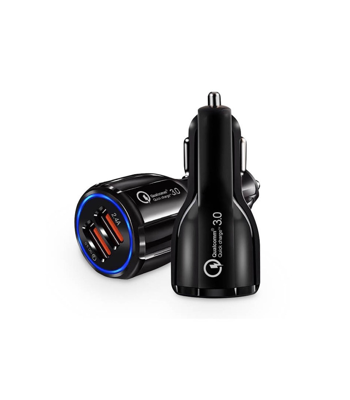 Cargador Mechero Coche 2 USB  QC3.0 + 2.4A 5V/2.4A 30W