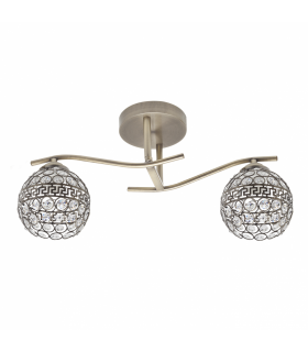 Lámpara de techo Nemes 2xE27 Tulipa Cristal Cuero