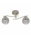Lámpara de techo Nemes 2xE27 Tulipa Cristal Cuero